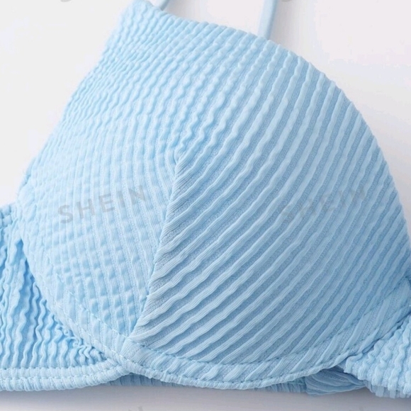 Light Blue Ribbed Bikini Set - Picture 6 of 6